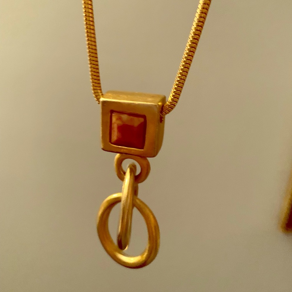 Long Matte gold plated necklace